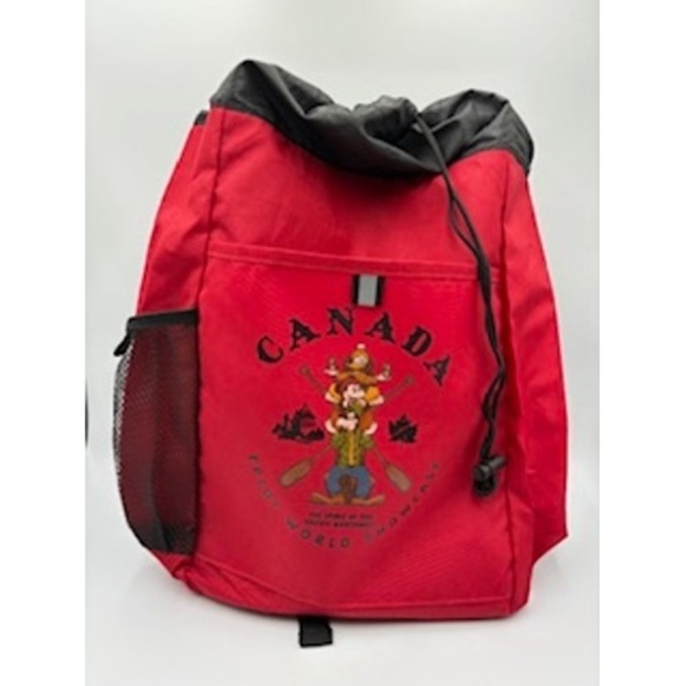 DISNEY‎ Epcot World Showcase Canada Backpack OS Mickey Goofy Donald Drawstring